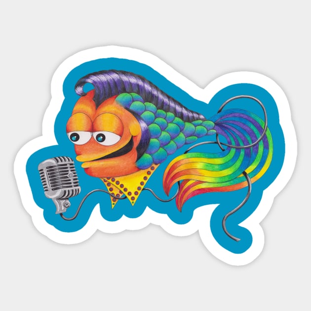 ElFISH Presley! Sticker by TJWArtisticCreations